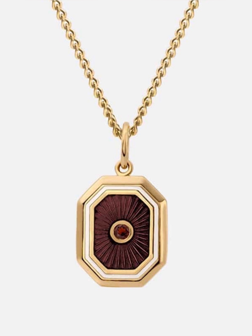 Miansai Umbra Garnet Necklace Vermeil Red 14k Yellow Gold Size 21”